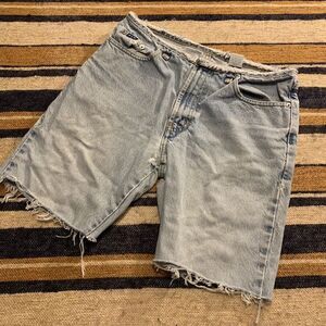 Vintage Womens Demin Jean Shorts Bleus Distressed DYI Cutoff Punk Grunge 90s Y2K